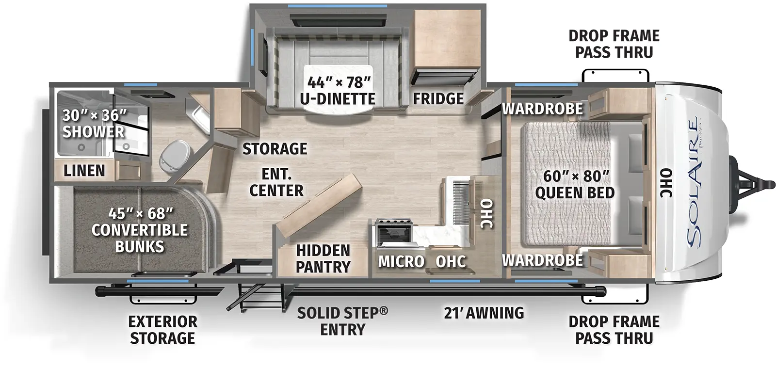 Solaire Ultra Lite 2430BHS Floorplan